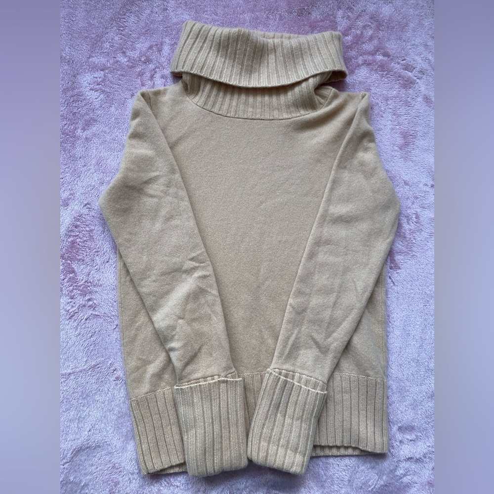 Club Monaco Beige Cowl Neck Sweater